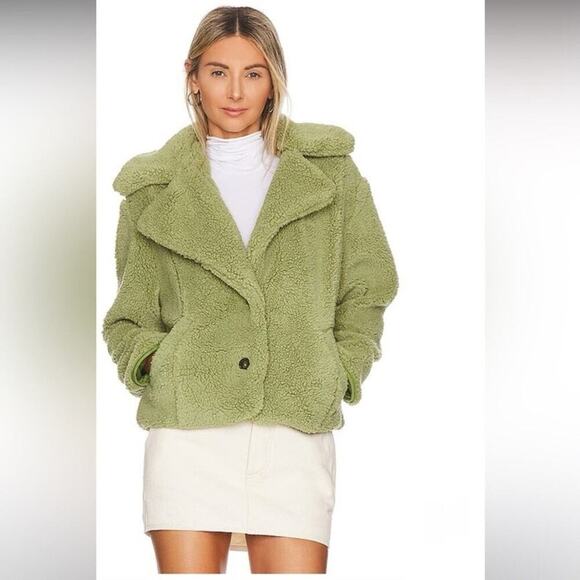 Free People Joplin Cozy Jacket in Sweet Pistachio Size Large - Picture 2 of 10
